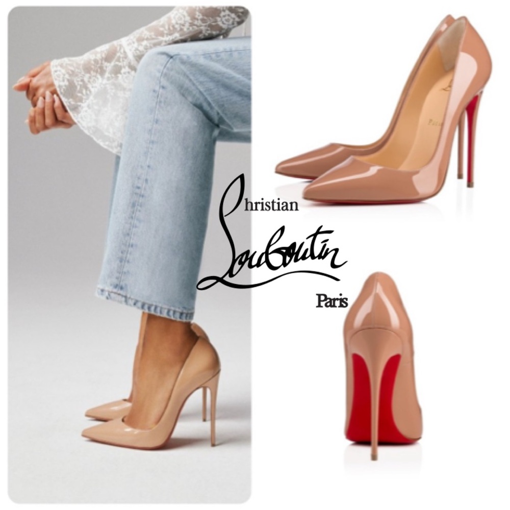 💖 Louboutin Size 34.5/4.5 So Kate 120 mm Pumps - Patent calf leather - Blush